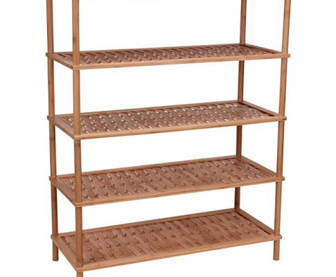 Household Essentials 5-Tier Bamboo Shoe Rack, Basket weave Review
