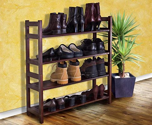 D-Art Collection Veranda Shoe Rack with 4 Tier Shelf, Dark Brown Review